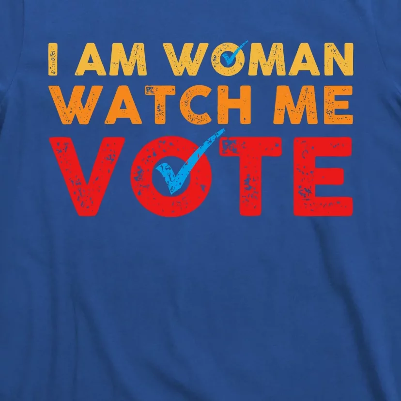 Distressed I Am Woman Watch Me Vote T-Shirt