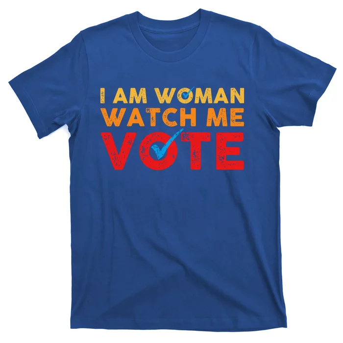 Distressed I Am Woman Watch Me Vote T-Shirt