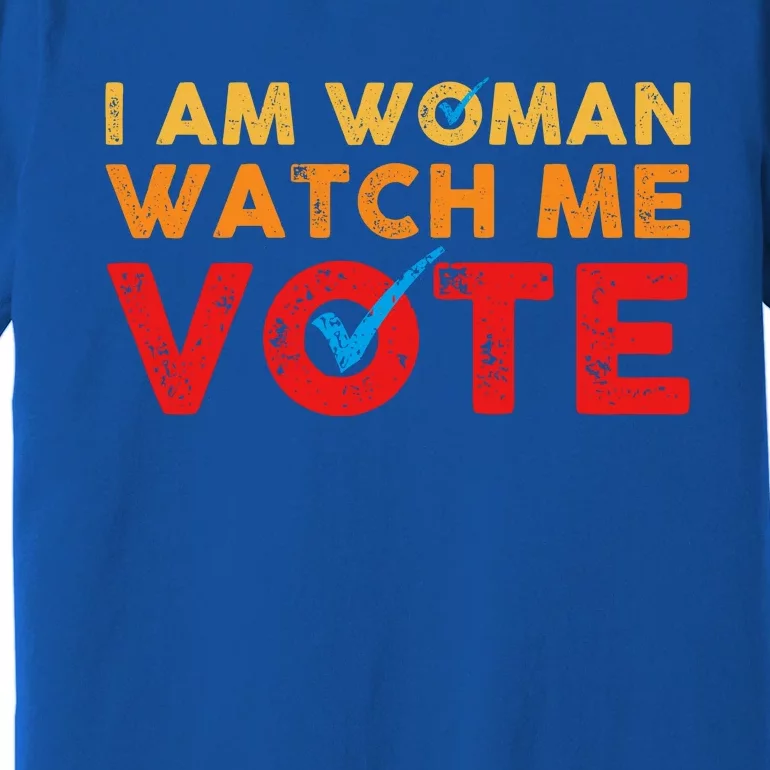 Distressed I Am Woman Watch Me Vote Premium T-Shirt