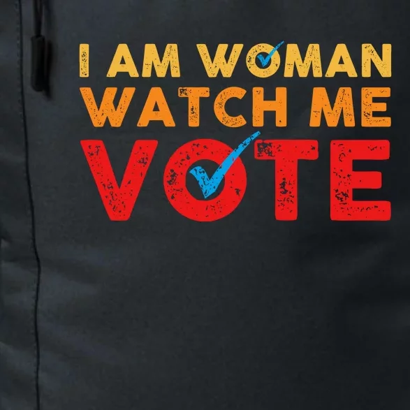 Distressed I Am Woman Watch Me Vote Daily Commute Backpack