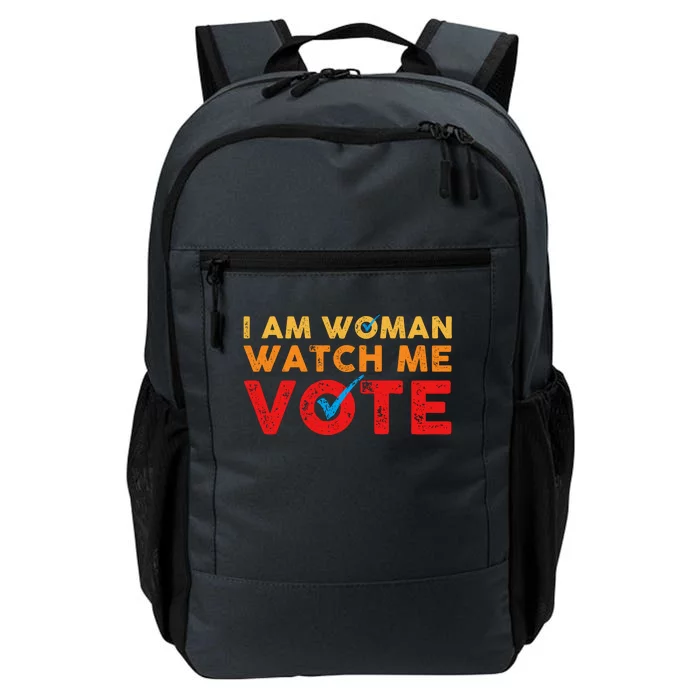 Distressed I Am Woman Watch Me Vote Daily Commute Backpack