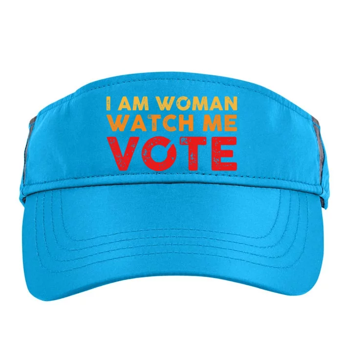 Distressed I Am Woman Watch Me Vote Adult Drive Performance Visor