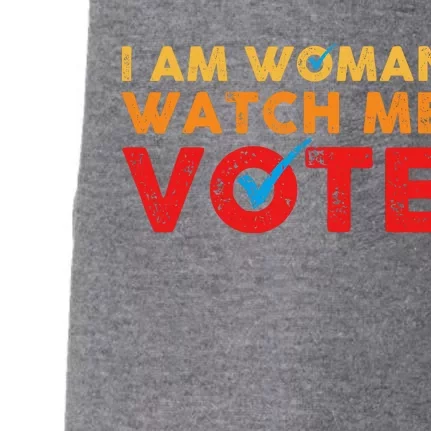 Distressed I Am Woman Watch Me Vote Doggie 3-End Fleece Hoodie