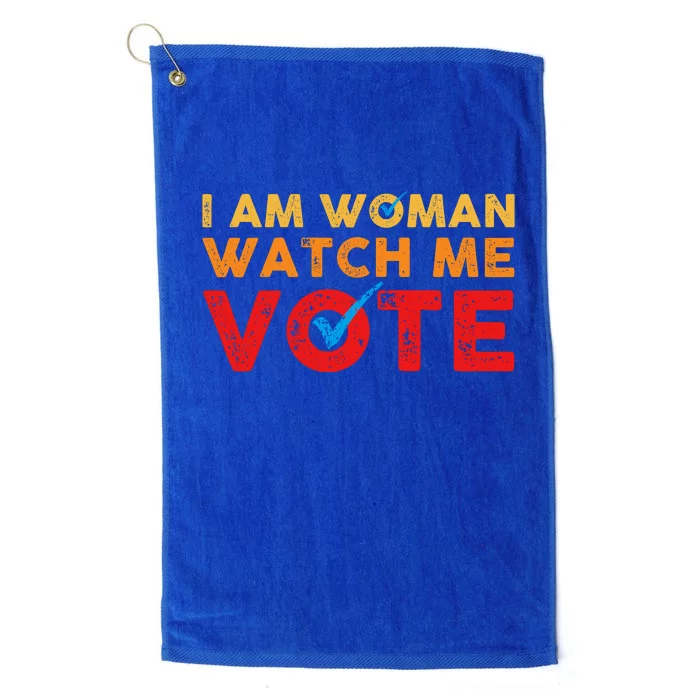 Distressed I Am Woman Watch Me Vote Platinum Collection Golf Towel