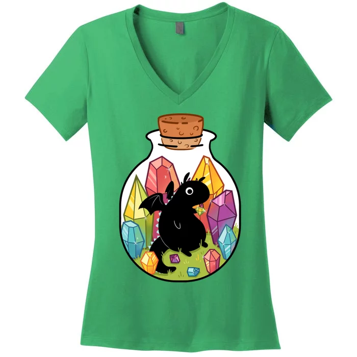 Dragon In A Bottle Women's V-Neck T-Shirt