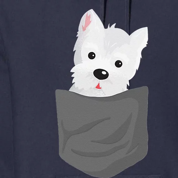 Dog In A Pocket Cute Westie Terrier Lover Puppy Premium Hoodie