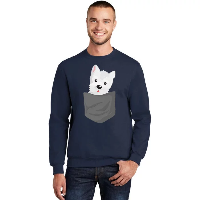 Dog In A Pocket Cute Westie Terrier Lover Puppy Tall Sweatshirt