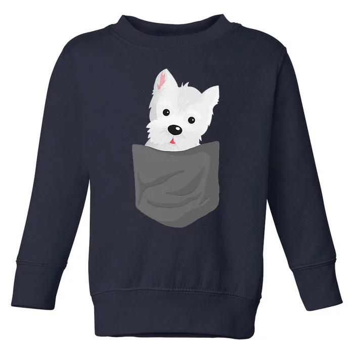 Dog In A Pocket Cute Westie Terrier Lover Puppy Toddler Sweatshirt