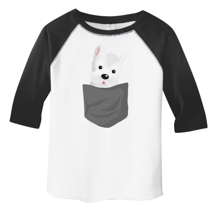 Dog In A Pocket Cute Westie Terrier Lover Puppy Toddler Fine Jersey T-Shirt