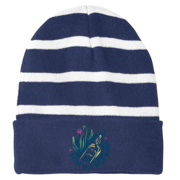 Dying Is A Wild Night Tequila Striped Beanie with Solid Band