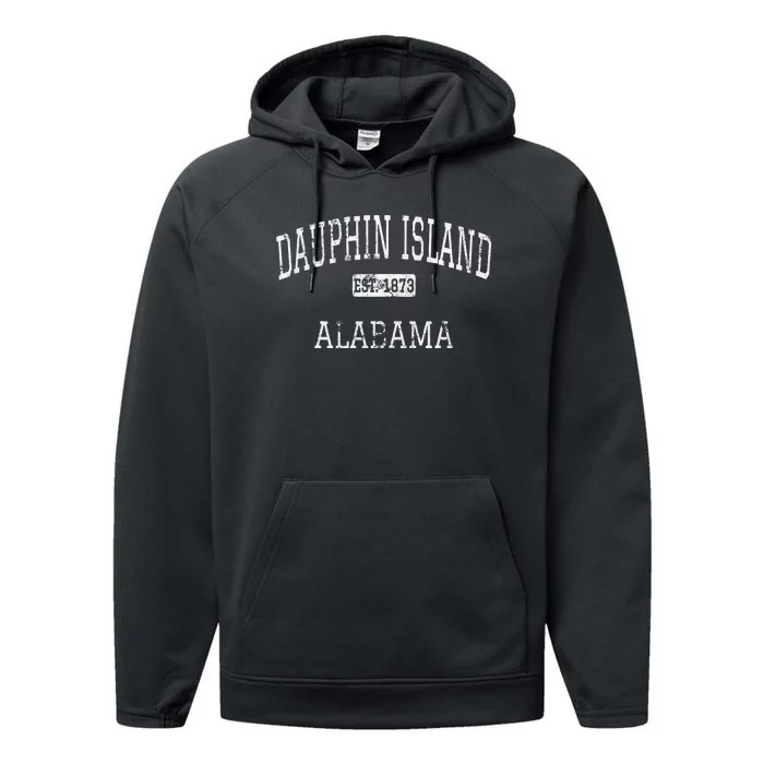 Dauphin Island Alabama Al Vintage Performance Fleece Hoodie