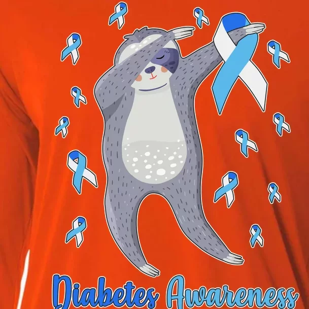 Diabetes Awareness Dabbing Sloth Cooling Performance Long Sleeve Crew