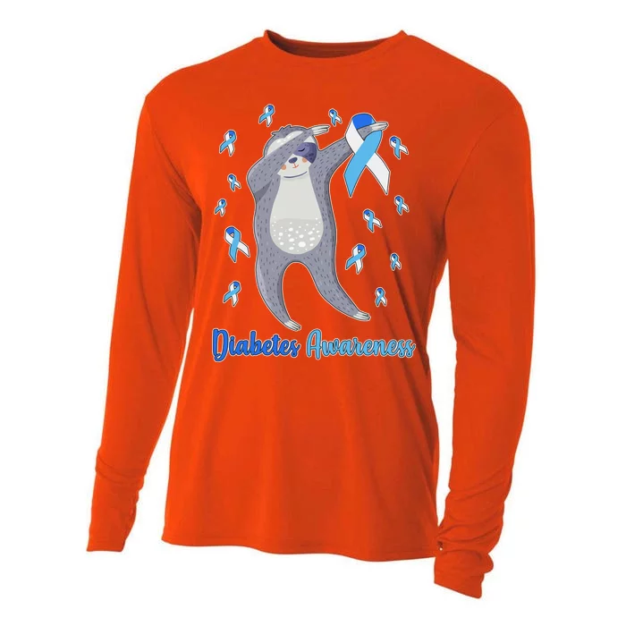 Diabetes Awareness Dabbing Sloth Cooling Performance Long Sleeve Crew