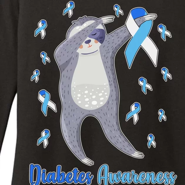 Diabetes Awareness Dabbing Sloth Womens CVC Long Sleeve Shirt