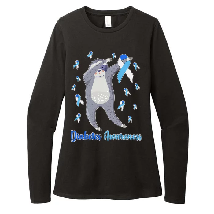 Diabetes Awareness Dabbing Sloth Womens CVC Long Sleeve Shirt