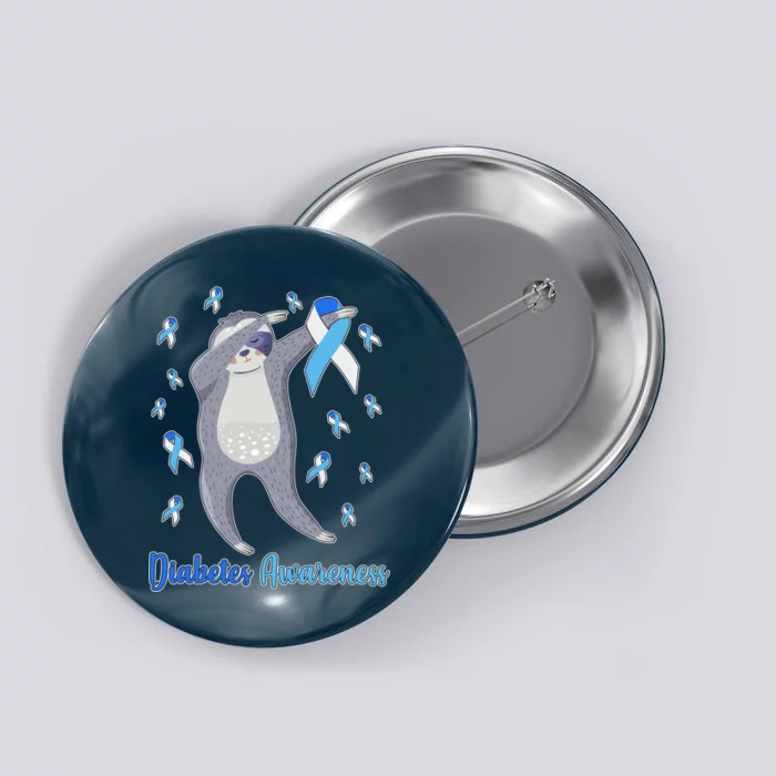 Diabetes Awareness Dabbing Sloth Button