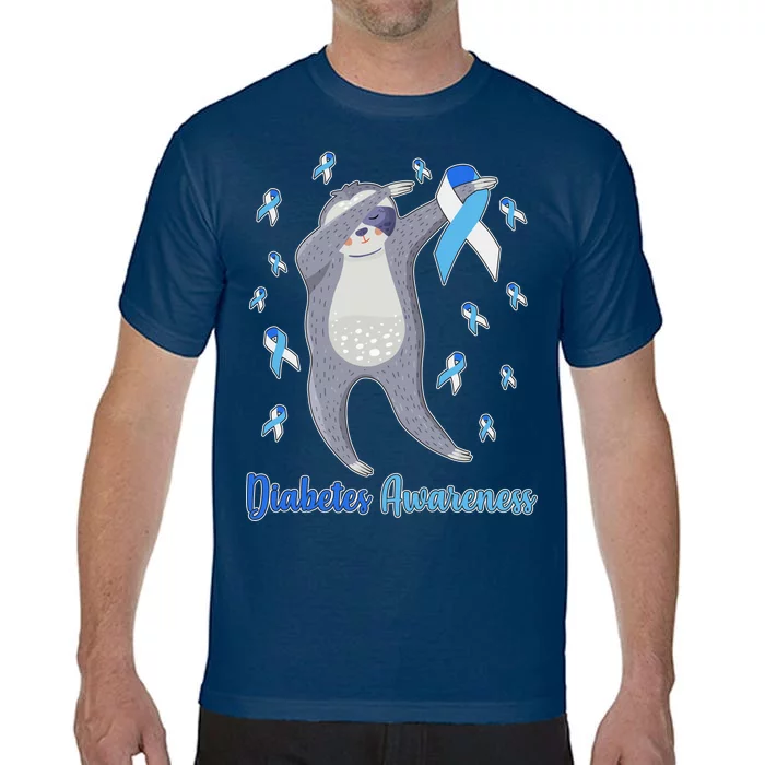 Diabetes Awareness Dabbing Sloth Comfort Colors T-Shirt