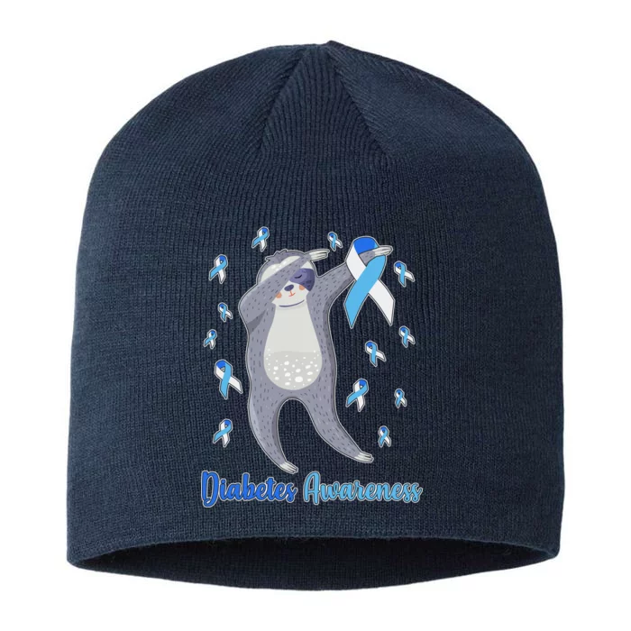 Diabetes Awareness Dabbing Sloth 8 1/2in Sustainable Knit Beanie