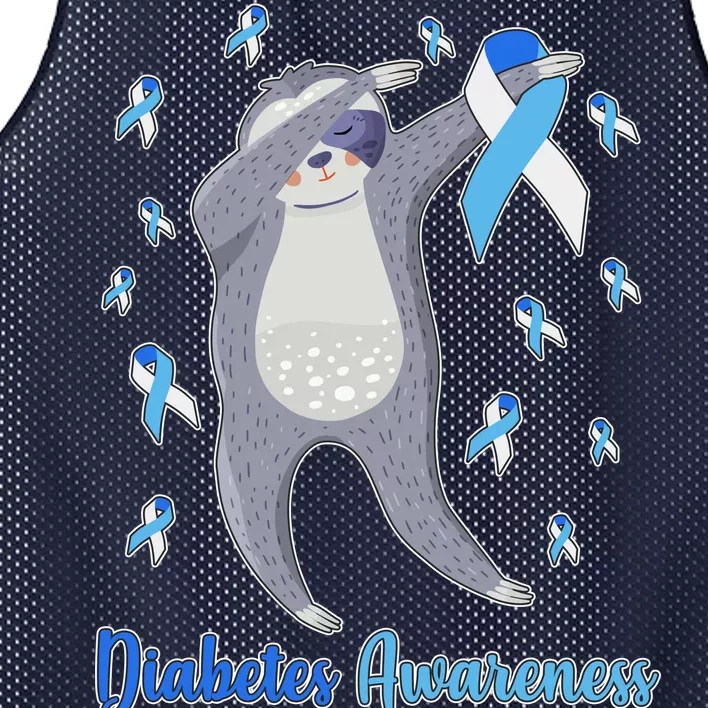 Diabetes Awareness Dabbing Sloth Mesh Reversible Basketball Jersey Tank