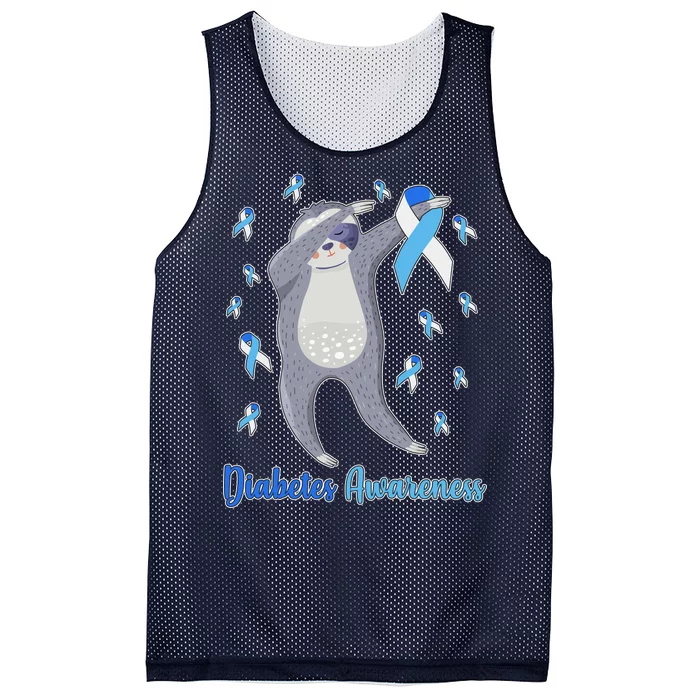 Diabetes Awareness Dabbing Sloth Mesh Reversible Basketball Jersey Tank