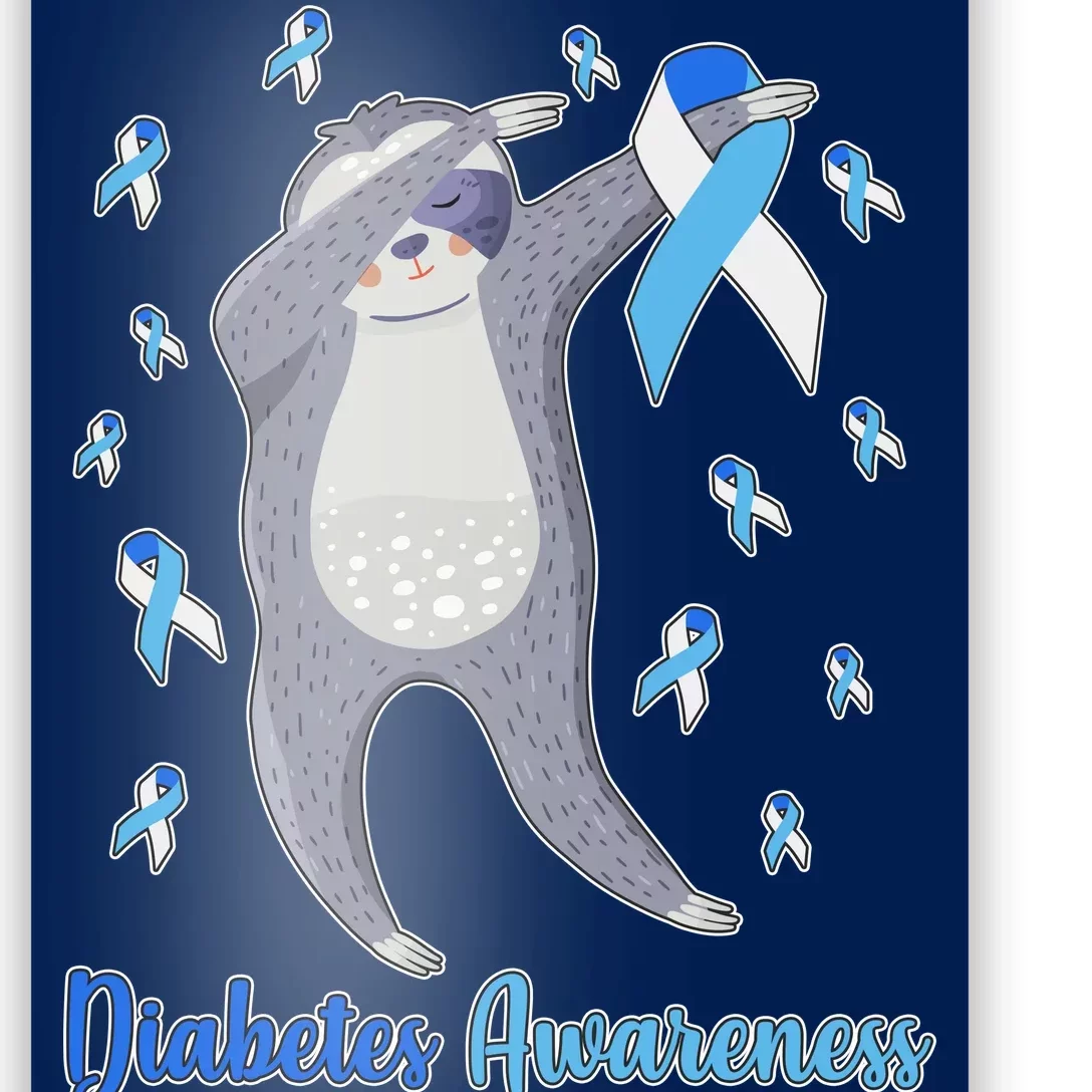 Diabetes Awareness Dabbing Sloth Poster