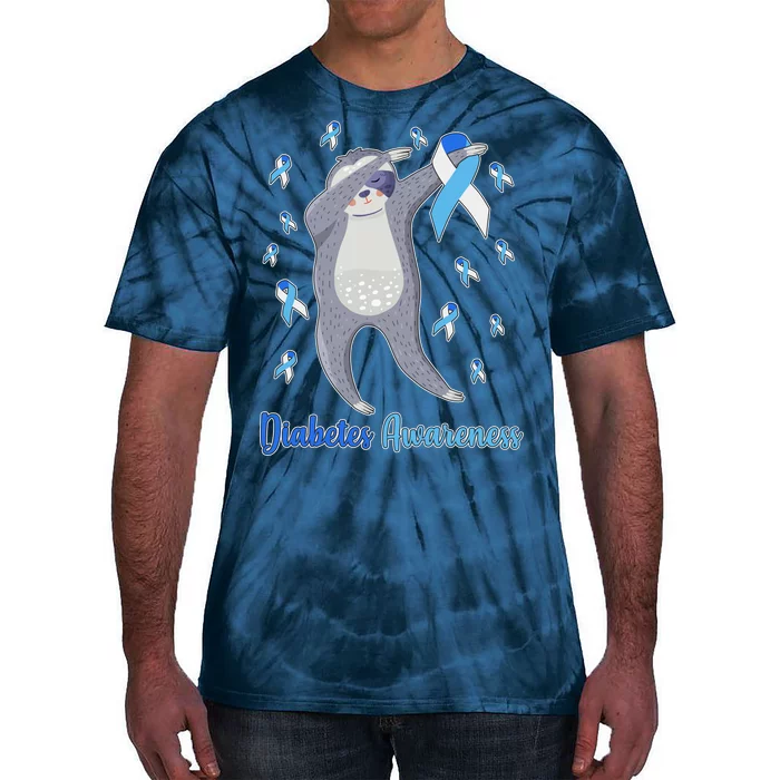 Diabetes Awareness Dabbing Sloth Tie-Dye T-Shirt