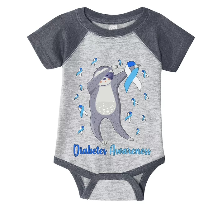 Diabetes Awareness Dabbing Sloth Infant Baby Jersey Bodysuit