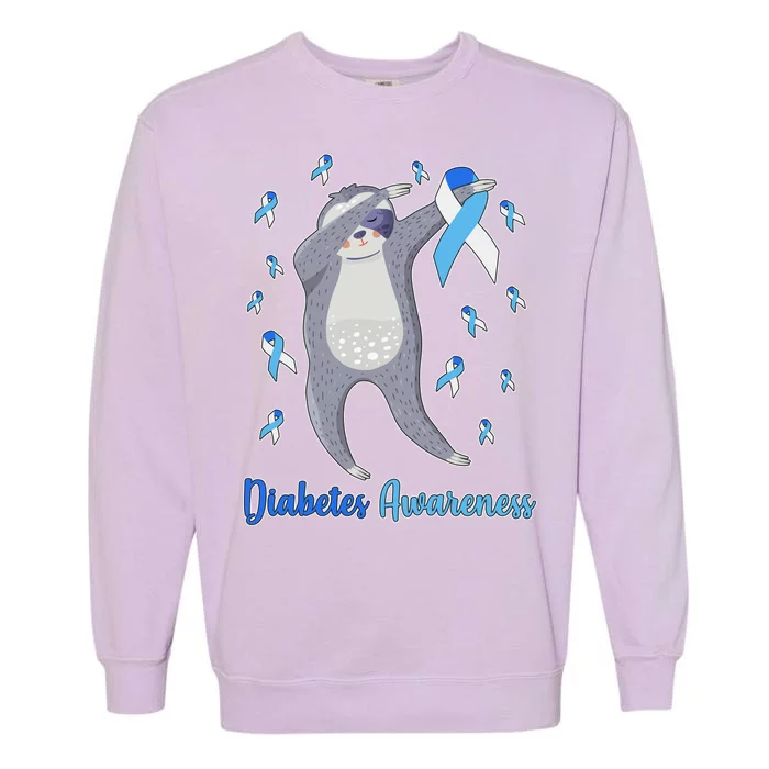 Diabetes Awareness Dabbing Sloth Garment-Dyed Sweatshirt