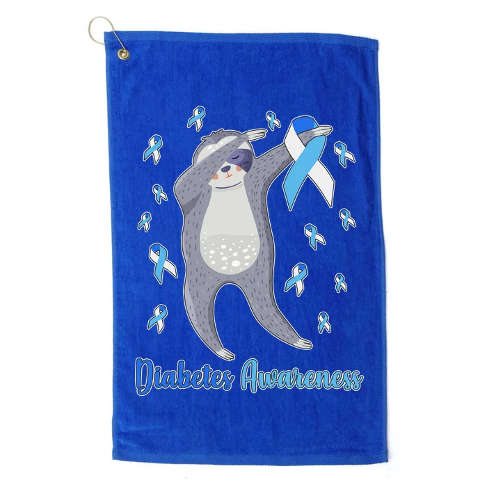 Diabetes Awareness Dabbing Sloth Platinum Collection Golf Towel