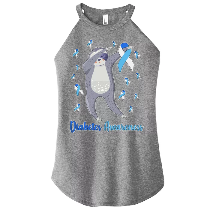 Diabetes Awareness Dabbing Sloth Women’s Perfect Tri Rocker Tank