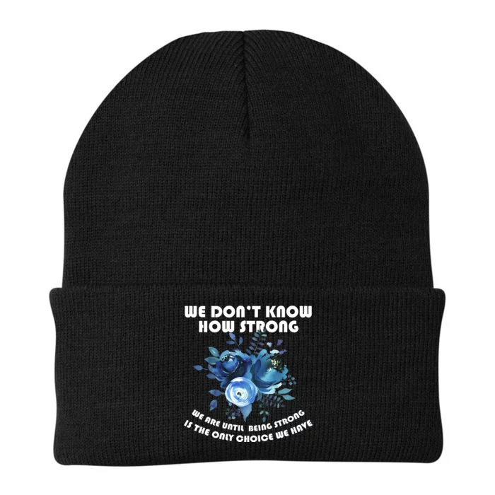 Diabetes Awareness Florial Knit Cap Winter Beanie