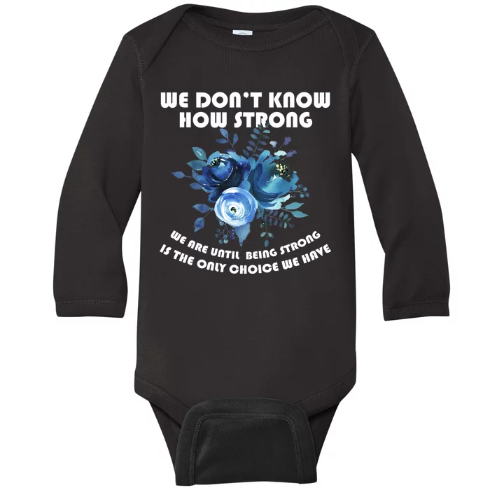 Diabetes Awareness Florial Baby Long Sleeve Bodysuit