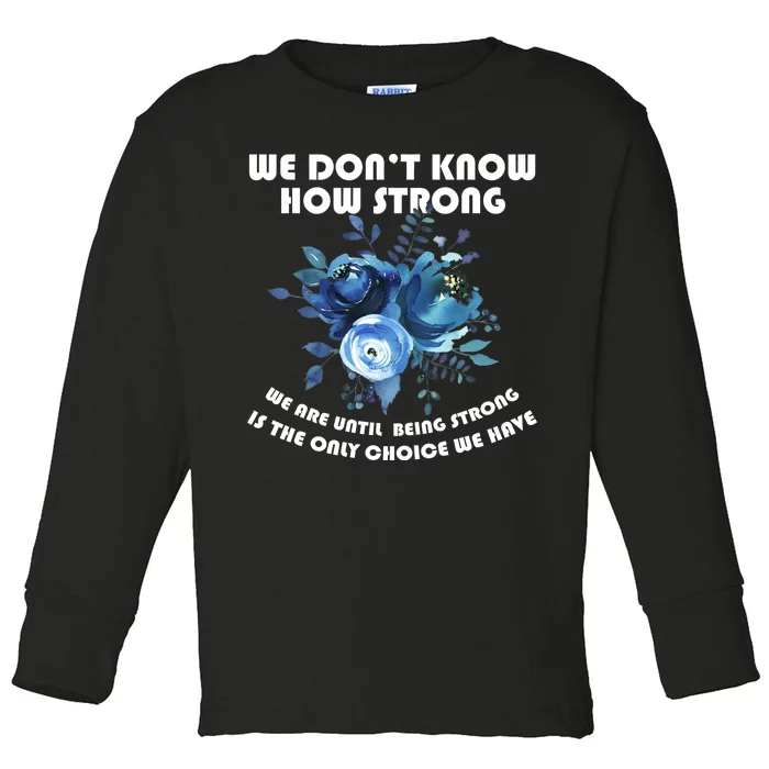 Diabetes Awareness Florial Toddler Long Sleeve Shirt