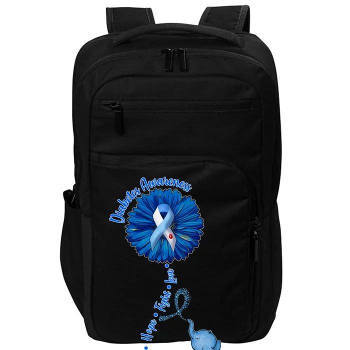 Diabetes Awareness Flower Elephant Impact Tech Backpack