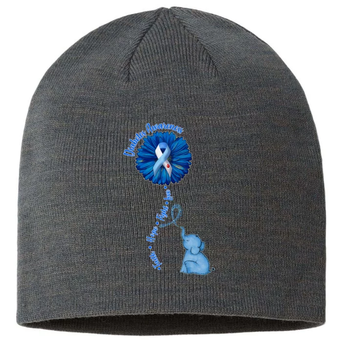 Diabetes Awareness Flower Elephant 8 1/2in Sustainable Knit Beanie