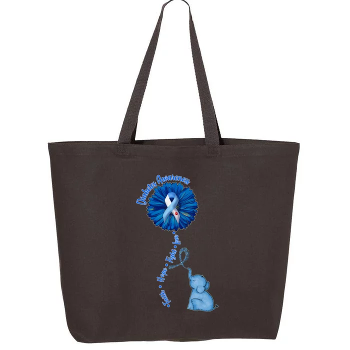 Diabetes Awareness Flower Elephant 25L Jumbo Tote