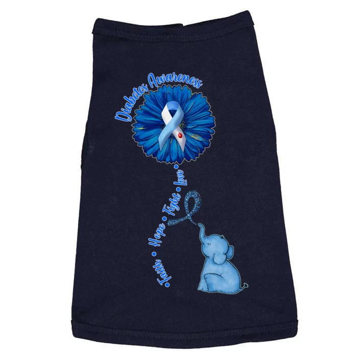 Diabetes Awareness Flower Elephant Doggie Tank