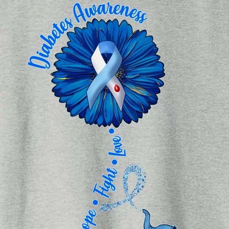 Diabetes Awareness Flower Elephant Women's Crop Top Tee