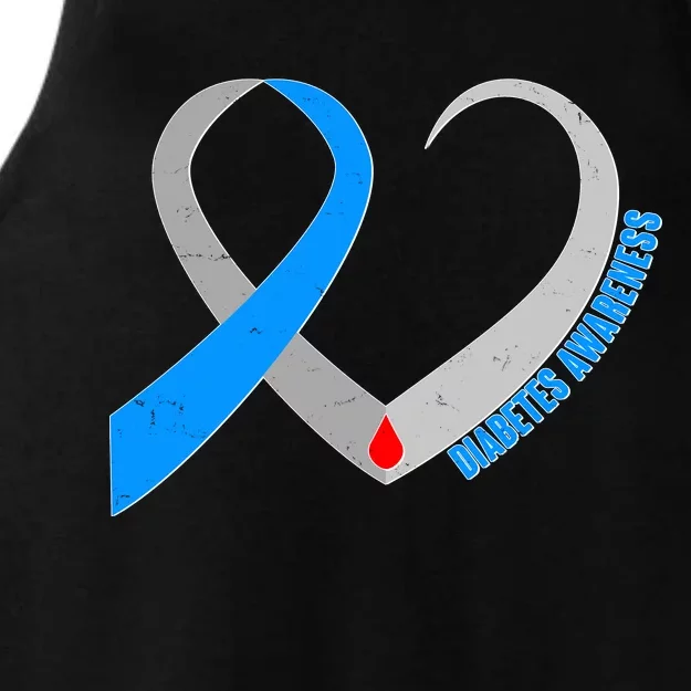 Diabetes Awareness Heart Ladies Tri-Blend Wicking Tank