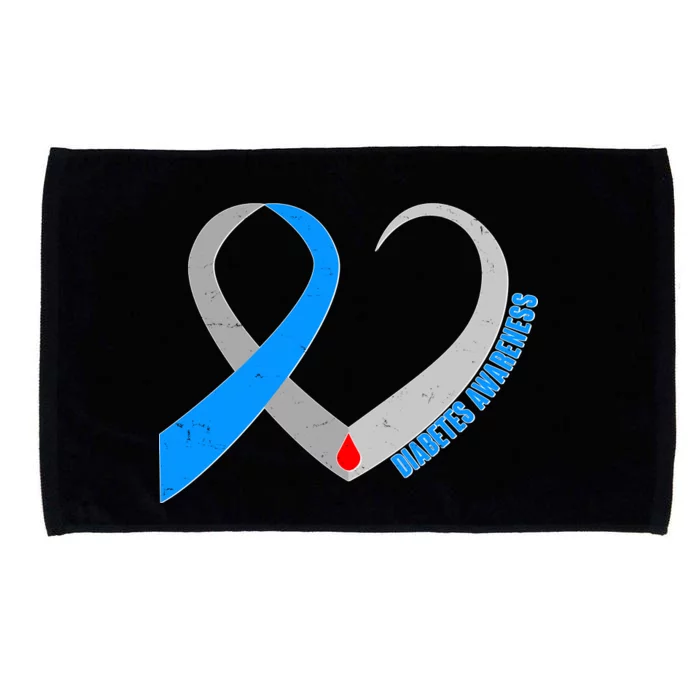 Diabetes Awareness Heart Microfiber Hand Towel