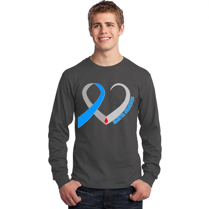 Diabetes Awareness Heart Tall Long Sleeve T-Shirt