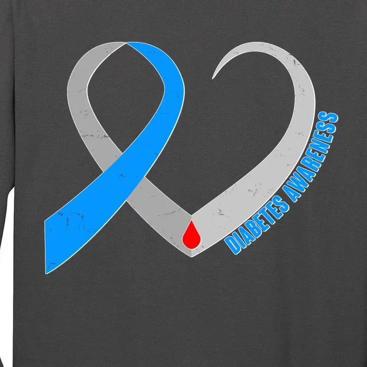 Diabetes Awareness Heart Tall Long Sleeve T-Shirt