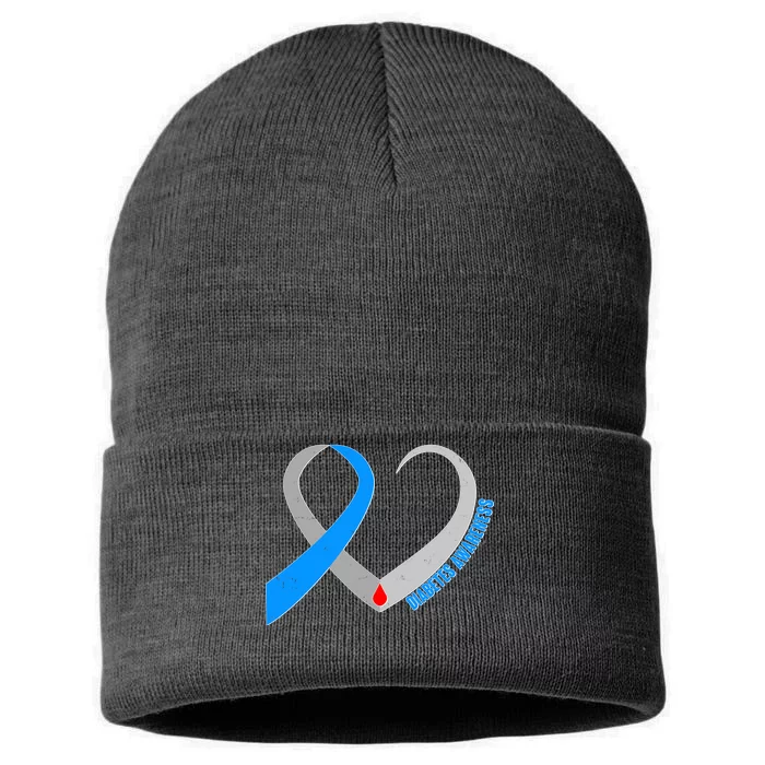 Diabetes Awareness Heart Sustainable Knit Beanie