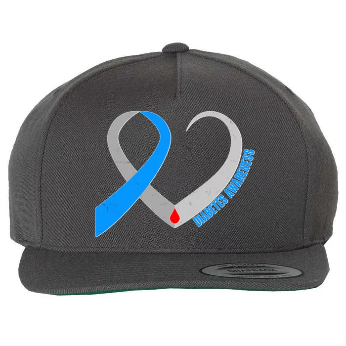 Diabetes Awareness Heart Wool Snapback Cap