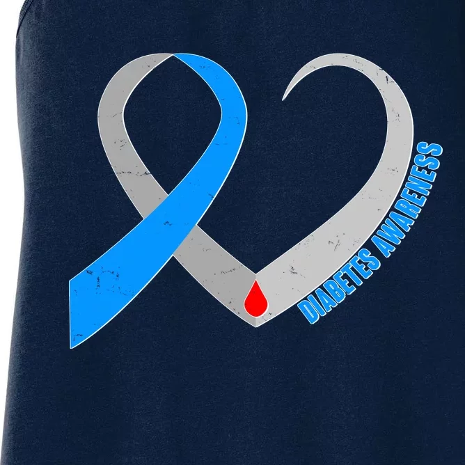 Diabetes Awareness Heart Women's Racerback Tank