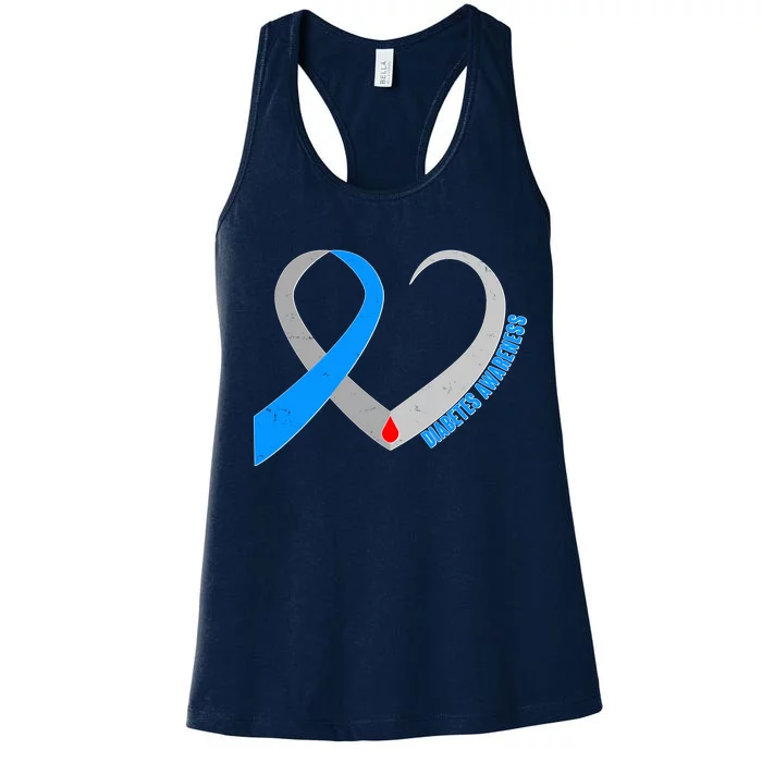 Diabetes Awareness Heart Women's Racerback Tank