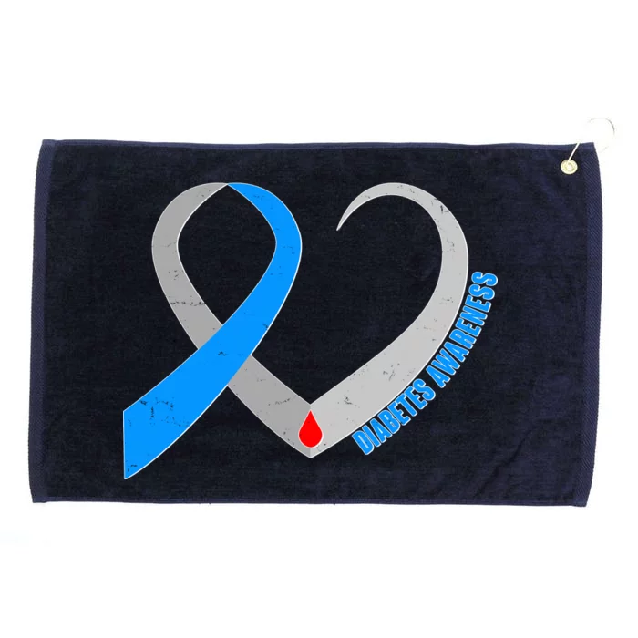 Diabetes Awareness Heart Grommeted Golf Towel