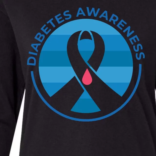 Diabetes Awareness Symbol Womens Cotton Relaxed Long Sleeve T-Shirt