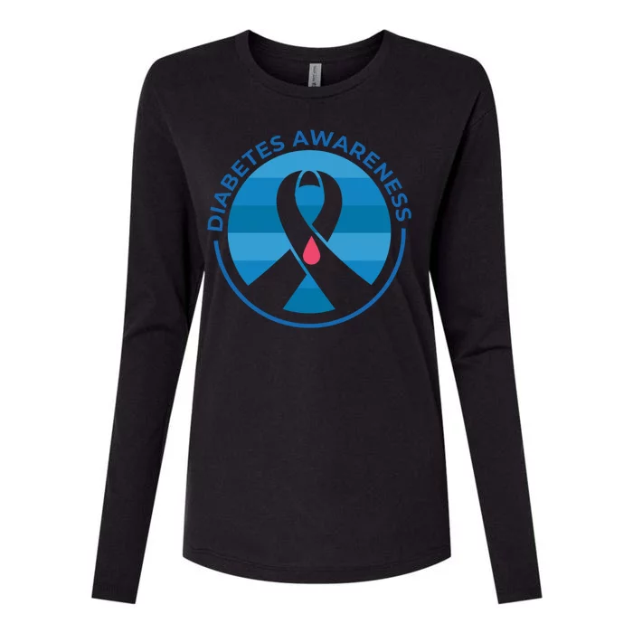 Diabetes Awareness Symbol Womens Cotton Relaxed Long Sleeve T-Shirt