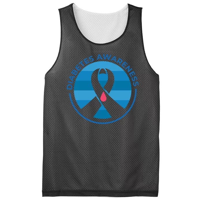 Diabetes Awareness Symbol Mesh Reversible Basketball Jersey Tank